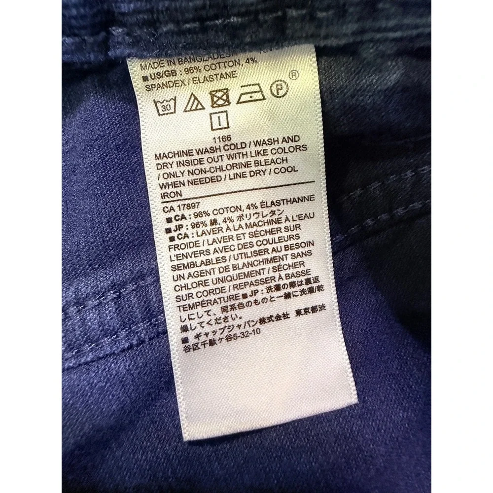 Banana Republic Corduroy‎ Pants Mens 40x34 Navy Blue Slim Fit Travel Jean 750853